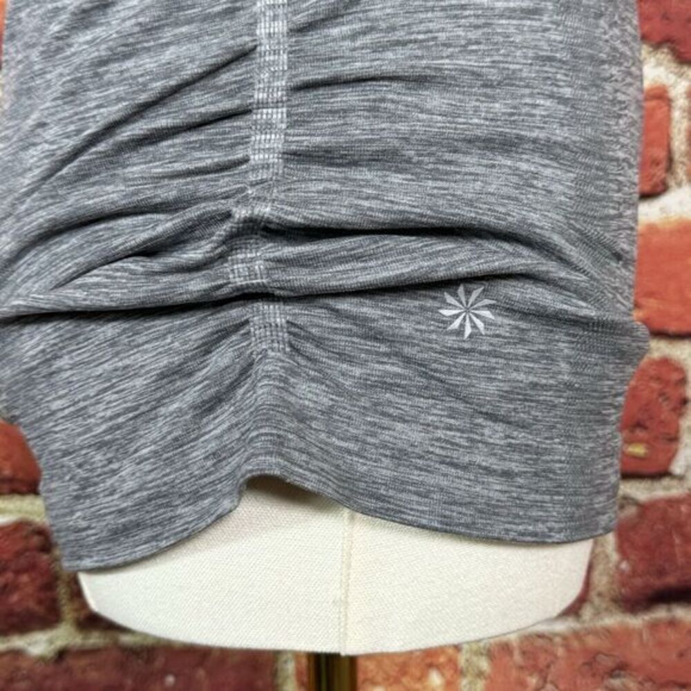 Athleta Racerback Fastest Track Side Ruched Gray Tank Top Size XS Activewear - Picture 6 of 9